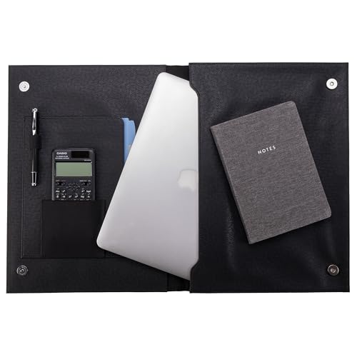 Case-it Padded Laptop Sleeve | Fits 15-Inch | LAP-101-LL-C Black | Faux Leather, Microfiber-Lined Gusseted Pocket, Internal Elastic Pocket, Laptop Protector, 6-Pack, School & Office - color: LAP-101-LL-BLACK, size: 6 Pack