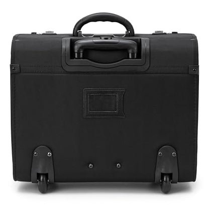 Alpine Swiss Rolling Briefcase Work Overnight Travel Bag Dual Locks Carry on Business Attache Case Black