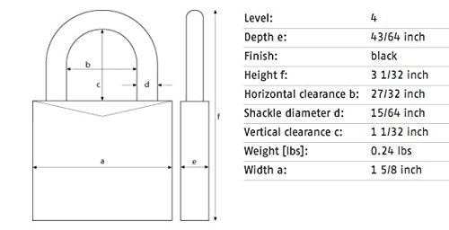 ABUS 145/40 Non-TSA Combination Padlock for Hard Cases, Luggage | Resettable, Black - color: Black, size: 40 mm