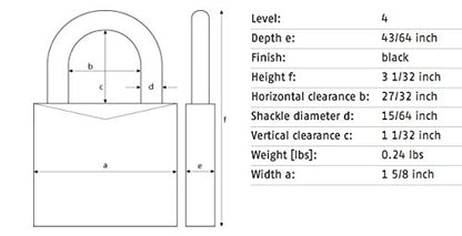 ABUS 145/40 Non-TSA Combination Padlock for Hard Cases, Luggage | Resettable, Black - color: Black, size: 40 mm