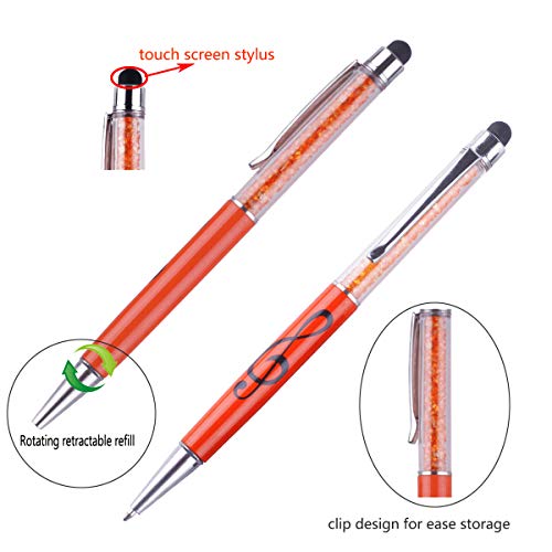 Stylus Pen,6 Pack Music Note Pens,with 6 Pen Refills,HilerPunk Crystal Capacitive Ballpoint Pen,for iPad,iPhone,Laptops,Kindle,Samsung,All Capacitive Touch Screens,Office,School Stationery Supplie