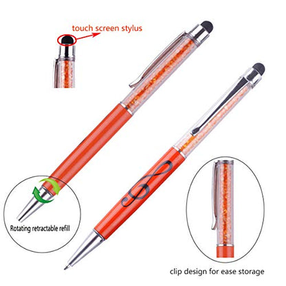 Stylus Pen,6 Pack Music Note Pens,with 6 Pen Refills,HilerPunk Crystal Capacitive Ballpoint Pen,for iPad,iPhone,Laptops,Kindle,Samsung,All Capacitive Touch Screens,Office,School Stationery Supplie