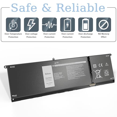 54Wh V6W33 Battery Replacement for Dell Inspiron 3511 3520 3515 3510 5510 5515 5518 5310 5635 5625 5630 Latitude 3320 3330 3420 3520 Vostro 3515 3525 Series - size: 10.7*3.22*0.22inch V6W33