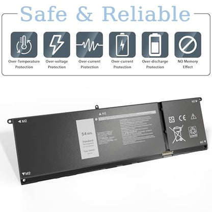 54Wh V6W33 Battery Replacement for Dell Inspiron 3511 3520 3515 3510 5510 5515 5518 5310 5635 5625 5630 Latitude 3320 3330 3420 3520 Vostro 3515 3525 Series - size: 10.7*3.22*0.22inch V6W33