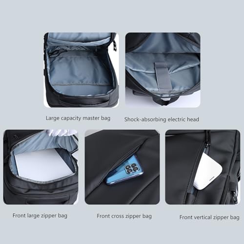 Business Travel Laptop Backpack Laptop Bag with USB Charging Port for Men Women Computer Bag for Laptop and Notebook - color: Gray