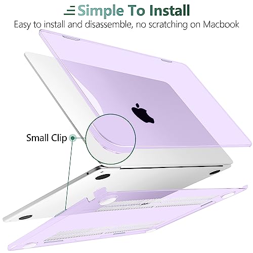 for MacBook Air 15 Inch Case M5 M4 M3 M2 (2026-2023) A3448 A3241 A3114 A2941, Protective Hard Shell Cover Compatible with Touch ID & Liquid Retina Display - Crystal Purple - color: Crystal Purple