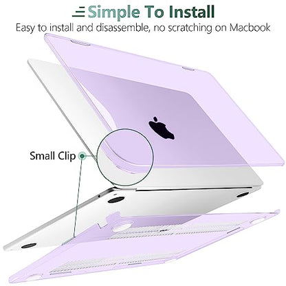 for MacBook Air 15 Inch Case M5 M4 M3 M2 (2026-2023) A3448 A3241 A3114 A2941, Protective Hard Shell Cover Compatible with Touch ID & Liquid Retina Display - Crystal Purple - color: Crystal Purple