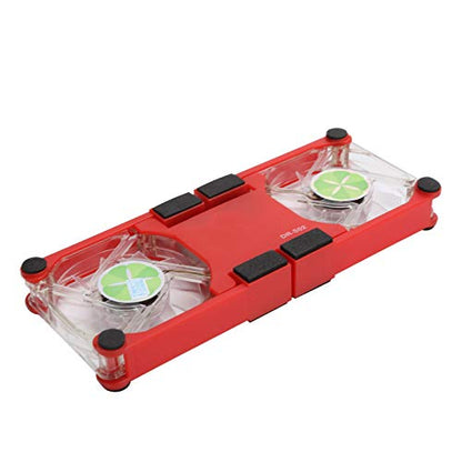USB Cooling Pad, Laptop Cooling Stand with Fans and LED Blue Light, Simple Design, Safe Power Supply, Wide Application, Anti Skid Mount, Foldable Cooler (Red) - color: Red