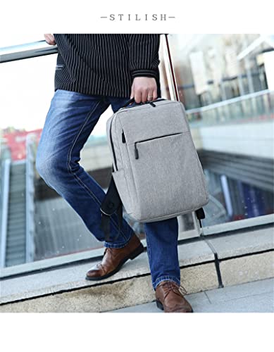 Elonglin Laptop Backpack 15.6" Travel Business Work Bag Water Resistant Daypack with USB Charging Port Blue - color: Blue