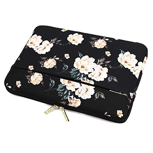 15 inch Laptop Sleeve, Compatible with MacBook pro 15.4 ，MacBook Air 15.4 MacBook pro 16 and 15.6 inch Notebook Computer, Water Repellent Laptop Bag,Shockproof case(15-15.6 inch, Black Peony) - color: Black Peony, size: 15-15.6 inch