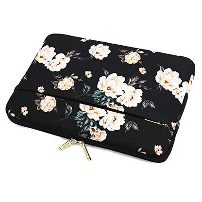 15 inch Laptop Sleeve, Compatible with MacBook pro 15.4 ，MacBook Air 15.4 MacBook pro 16 and 15.6 inch Notebook Computer, Water Repellent Laptop Bag,Shockproof case(15-15.6 inch, Black Peony) - color: Black Peony, size: 15-15.6 inch
