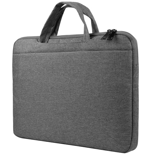 Travel Laptop Briefcase 14 Inch - Dark Grey Portable Business Commuter Bag, Easy Organizer Collpasible Handle HandBag