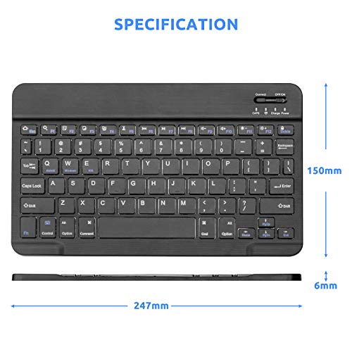 Surface Pro Keyboard, Wireless Keyboard for Surface Pro 8/9/10/11/X/Go 1/2/3, Slim Design and Quiet Typing, Black