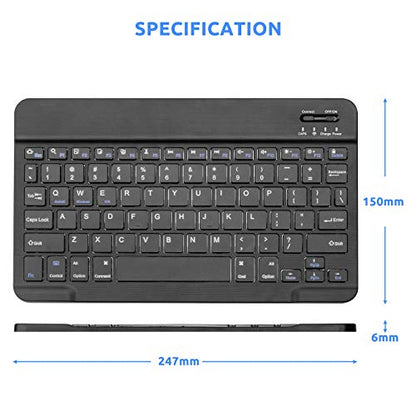 Surface Pro Keyboard, Wireless Keyboard for Surface Pro 8/9/10/11/X/Go 1/2/3, Slim Design and Quiet Typing, Black