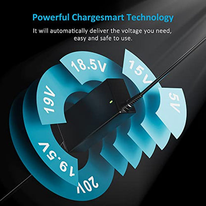 Belker 90W 65W Universal USB C Laptop Charger with 20 Tips | AC Adapter Replacement for Dell HP Acer Asus Lenovo IBM Toshiba Samsung Google MacBook Pro Fujitsu Notebook Power Supply Cord