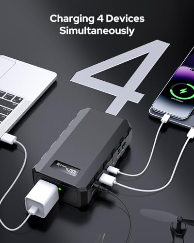 Apowking Power Bank with AC Outlet, 65W Portable Laptop Battery Bank Fast Charging, 88.8Wh 24000mah Power Station for Outdoor Camping PowerBank Travel Home Power Backup - color: Black
