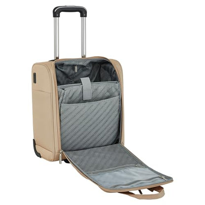 French Connection 16" Underseat Carry-On Luggage with USB/USB-C Ports, Toasted Almond - color: Toasted Almond