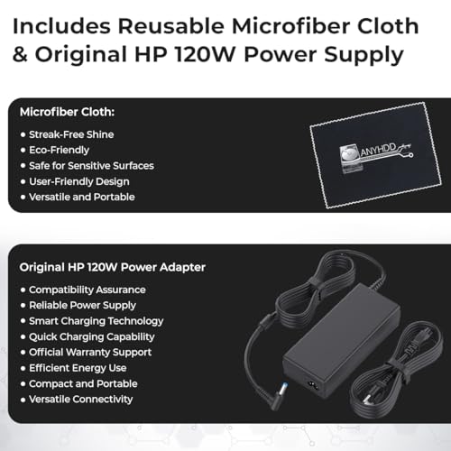 HP Docking Station for Laptop Dual Monitor and Charging Bundle - HP USB-C G5 Dock 5TW10AA / 5TW10UT / 5TW10AA#ABB with 120W Adapter, HDMI, DisplayPort, USB-C Cables & Microfiber Cleaning Cloth - style: HP 5TW10AA#ABB New
