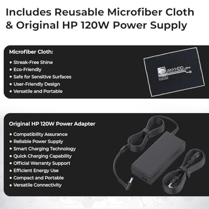 HP Docking Station for Laptop Dual Monitor and Charging Bundle - HP USB-C G5 Dock 5TW10AA / 5TW10UT / 5TW10AA#ABB with 120W Adapter, HDMI, DisplayPort, USB-C Cables & Microfiber Cleaning Cloth - style: HP 5TW10AA#ABB New