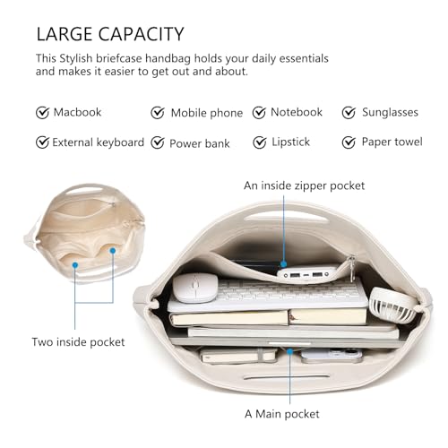 Official Document Computer Bag Stylishly Sleek with Multiple Compartments and Easy to Carry Design - color: French Oak/Pu