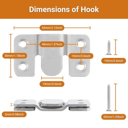 Stainless Steel Interlock Hanging Buckle, Concealed Mount Brackets Z Clip Bracket for Picture Display Art Gallery (16Pcs, Silver) - color: Silver, size: Large With Screws