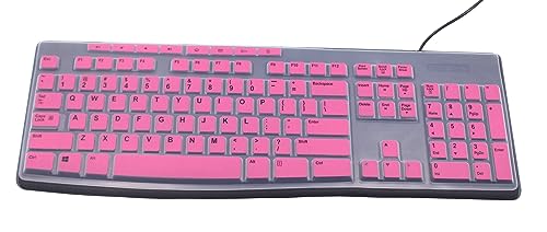 Ultra Thin Desktop PC Silicone Keyboard Cover Skin Protector Compatible for Logitech MK295 MK275 MK270 Wireless Keyboard, Logitech K200 K260 K270 MK200 MK260 Keyboard - Pink - color: Pink