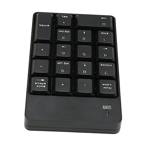 Numeric Keypad, 18 Key Wireless USB Number Pad with Low Noise Design and Comfortable Tilt Angle, for Laptop Desktop PC OS X (Black) - color: Black