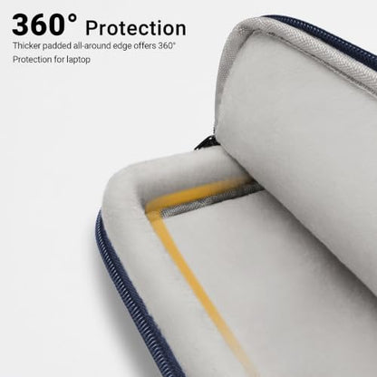 TECOOL 14 Inch Laptop Bag, 360 Protective Case Sleeve Messenger Bag | Waterproof Computer Briefcase with Shoulder Strap for 14 Inch Acer ASUS Lenovo HP Dell Laptop, MacBook Air 15, Dark Blue - color: Dark Blue, size: 14-15 Inch