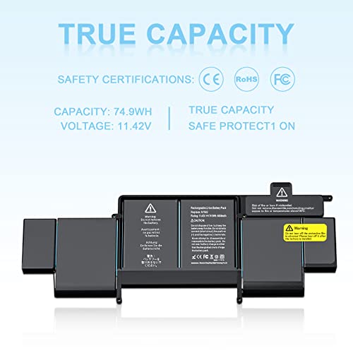 A1502 A1582 Battery - for MacBook Pro 13 inch Retina Early 2015,Mid 2014, Late 2013, for MacBook Pro A1493 A1582 A1502 Replacement High-Performance Battery [11.42V/ 74.9Wh]