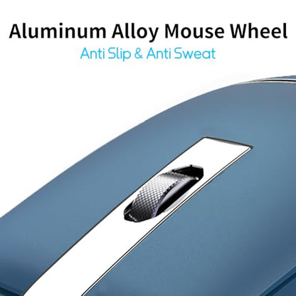Bluetooth Arc Travel Mouse - BT & USB Wireless Dual Mode, Rechargeable | Slim Rotatable Portable, 3-Speed DPI, Silent Computer Mice for Microsoft Laptop PC MacBook Chromebook Tablet - Sapphire Blue - color: Sapphire Blue