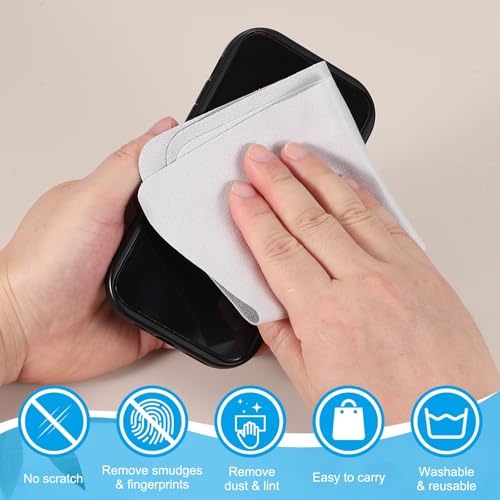 PATIKIL Glasses Cleaning Cloth 6.9" x 5.7", 12 Pcs Microfiber Eyeglasses Cleaner Cloths Soft Suede Wipe Screen for Camera Len Eyeglass Screens Phones Smart Devices, Light Gray - color: Light Gray, size: 6.9" x 5.7"