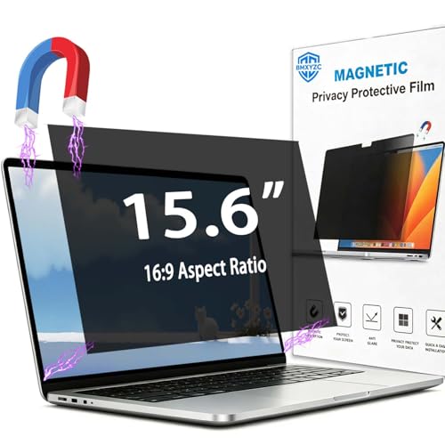 Magnetic Laptop Privacy Screen 15.6 inch 16:9, 26° Anti Peeping Removable Anti Glare Blue Light Filter Compatible with All 15.6” 16:9 Laptops Portable Monitors - size: 15.6"-16:9(345*199.5mm)