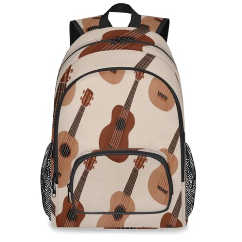 Guitar Musician Large Backpack for Women and Men Waterproof Travel Laptop Backpack Lightweight Business Work Daypack Fits 17 Inch Computer - color: Multicolor 1