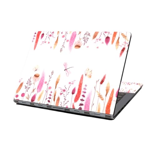 Laptop Skin Sticker Decal,12" 13" 13.3" 14" 15" 15.4" 15.6 inch Personalized Laptop Vinyl Skin Sticker Cover Art Decal Universal Protector Notebook PC Cover Case (Plant & Butterflies) - color: Plant & Butterflies