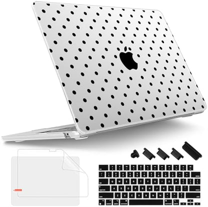 Tuiklol for MacBook Air 13 inch Case M5 2026 M4 2025 M3 2024 M2 2022 Release Model A3449 A3240 A3113 A2681,Plastic Hard Shell Cover for MacBook Air 13.6 with Touch ID, Spot-Black - color: Spot-Black