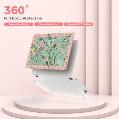 iCasso for M4 MacBook Air 13 inch Case 2026 2025-2022 M3 M2 Model A 3240 A3113 A2681, Sturdy Protective Hard Shell Case for Mac Air 13.6", Keyboard Cover + Screen Protector,Parrot Green - color: Parrot Green