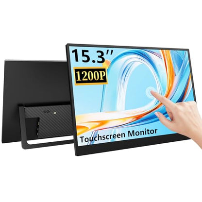 15.3 Inch Touchscreen Portable Monitor, 1920×1200 Full HD IPS 10-Point Touch External Monitor, Ultra Slim USB-C HDMI Plug & Play, Portable Monitor for Laptop PC Mac PS5 Xbox - size: 15.3inch Touch