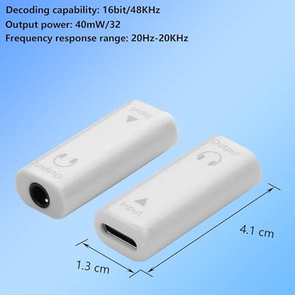CERRXIAN 2 PCS USB C to 3.5mm Headphone Jack Adapter,Type C Female Input to Aux Female Output Digital Audio Converter for PC, Tablet, Laptop, Microphone, Speaker - style: Type C Female Input to Aux Female