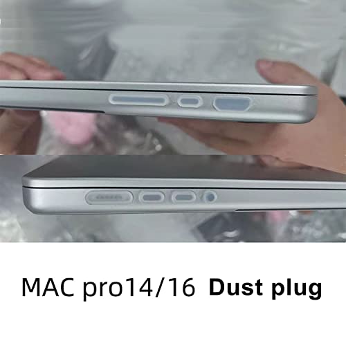 7 PCS Anti Dust Dirt Plug Cups Set for MacBook Pro 14 & MacBook Pro 16 inch M4 M3 M2 M1 Pro/Max 2024-2021 Released Dust Plugs -Clear - color: Clear, size: 7 PCS