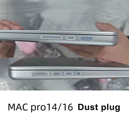 7 PCS Anti Dust Dirt Plug Cups Set for MacBook Pro 14 & MacBook Pro 16 inch M4 M3 M2 M1 Pro/Max 2024-2021 Released Dust Plugs -Clear - color: Clear, size: 7 PCS