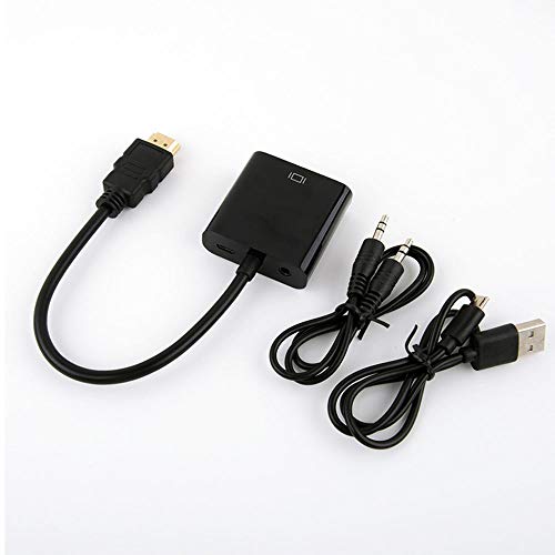 HDMI to VGA Adapter, HDMI-VGA 1080P Converter with 3.5mm Audio Jack and USB Power Supply for HDMI Laptop, PC, PS4, Blue Ray Player, Raspberry Pi, Xbox to VGA Monitor, Projector and More