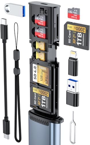 SD Card Holder Case with High-Speed USB 3.1 Type-C SD/TF Card Reader, SD Card Reader for iPhone, Android, Trail Cameras and Drones Plug and Play Micro SD Card Reader Adapter - size: Sd/Micro Sd