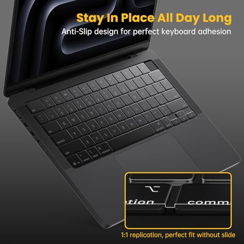 CaseBuy Keyboard Cover for 2026 2025 MacBook Pro 14" & 16" M5 M4 M3 Pro/Max | MacBook Pro Accessories, Ultra Thin Invisible High Transparency Keyboard Skin, Spill & Dsut Resistant TPU Protector Tinted - size: MacBook Pro 14"(2021-2026)