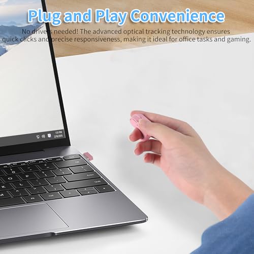 Mini Bluetooth Wireless Mouse Dual Mode Finger & Ring Touchpad Design, Rechargeable with Charging Case for PC, Laptops, Tablets & Smartphones – Ideal for Remote Control, Page Turning,Travel (Pink) - color: Pink