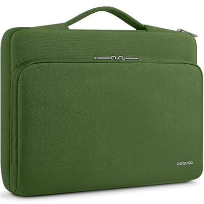 DOMISO 360 Protective Laptop Sleeve 15.6 inch Laptop Case with Handle Laptop Carrying Case for 15 inch MacBook Air/Pro Laptop Case 15.6 inch Compatible with MacBook Air 15 inch M3 2024,Green - color: Green, size: 15-15.6 inch