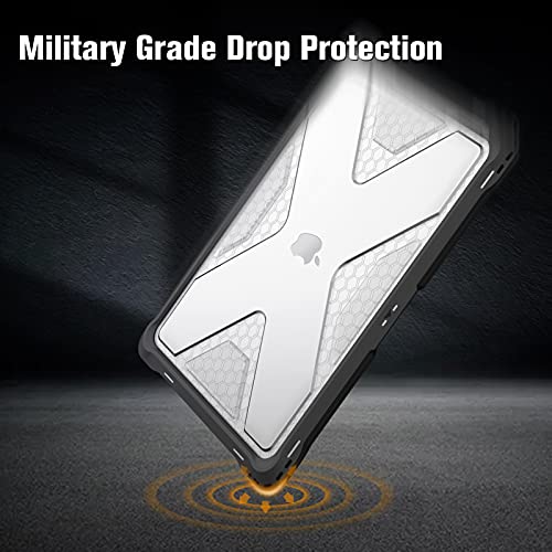 Fintie Case for MacBook Air 13 Inch A2337 (M1) / A2179 / A1932 (2018-2021 2022 Release) - Heavy Duty Hard Shell Cover with TPU Bumper for MacBook Air 13 Retina Display with Touch ID, Clear - color: Crystal Clear