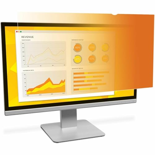 3M Gold Privacy Filter for 21.5 Inch Widescreen Monitor, Reversible Gold/Black, Reduces Blue Light, Increased Clarity, Screen Protection, 16:9 Aspect Ratio (GF215W9B) - size: 21.5" Widescreen Monitor
