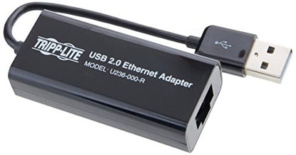 Tripp Lite USB to Ethernet Adapter, USB Type A to Gbe, 10/100 Megabits Per Second - Windows, Mac & Linux Compatible - 3-Year Warranty (U236-000-R)