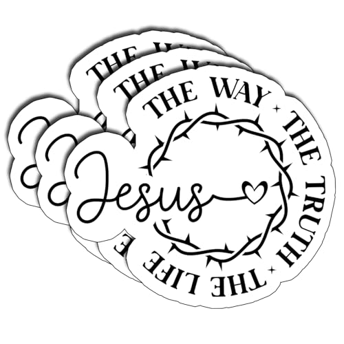 (3Pcs) Jesus The Way The Truth The Life Stickers Christian Inspirational Bible Verse Quote Religious Scripture Prayer Gifts Waterproof Vinyl Decal Kindle Water Bottle Bumper Hat Phone Laptop Size 3" - color: Jesus – the Way the Truth the Life