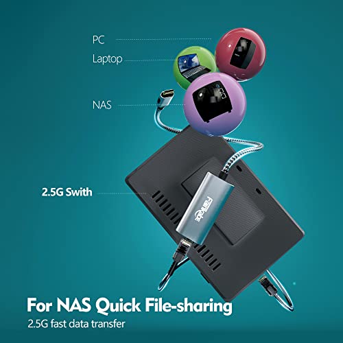 USB C to 2.5G Ethernet Adapter, USB Type C to Gigabit LAN Network Adapter | Compatible with Thunderbolt 3 4, for Mac, MacBook Air, MacBook Pro, Laptop, Computer
